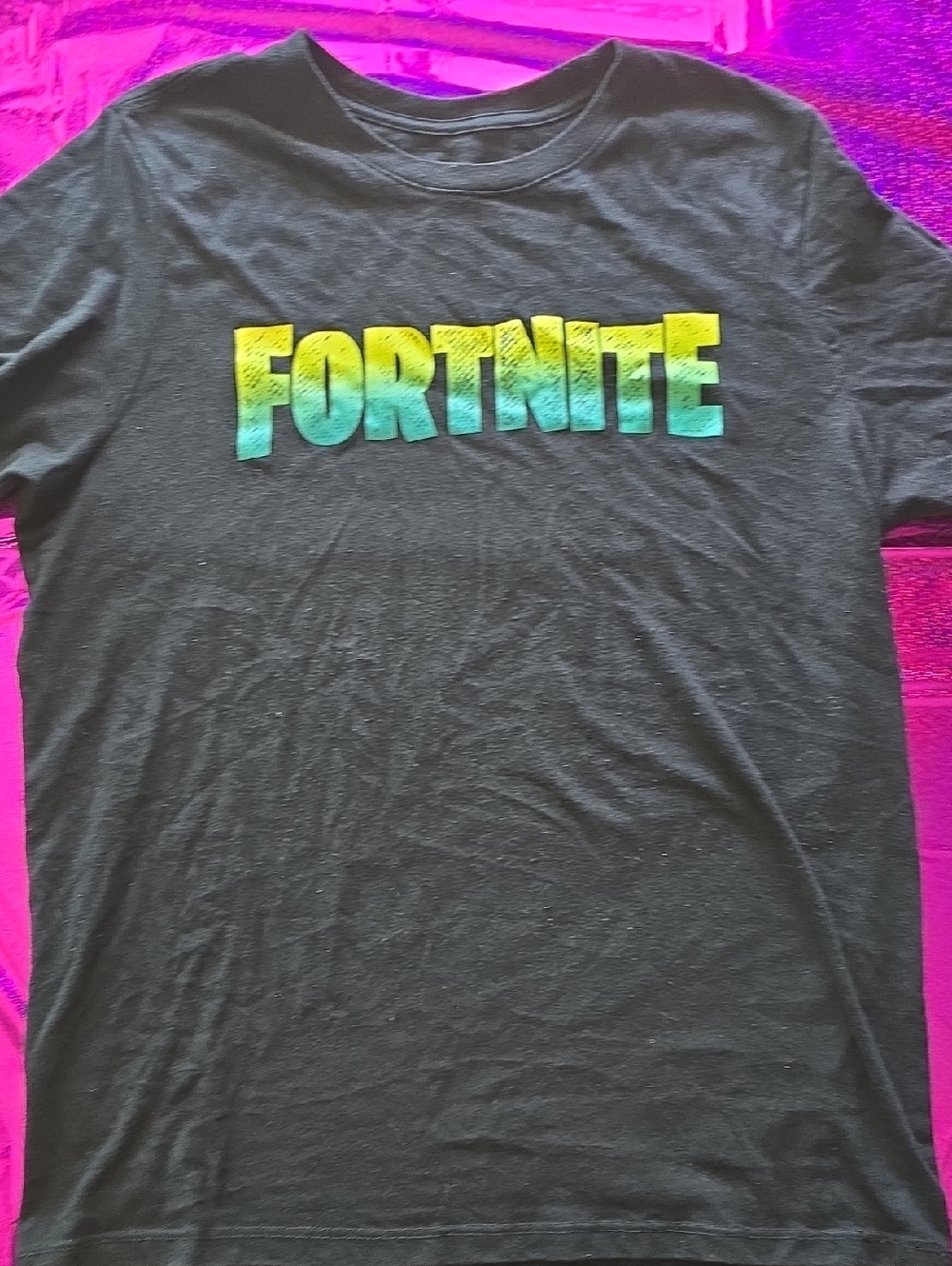 Fortnite Boys' Black Short Sleeve Tee with Gradient Logo